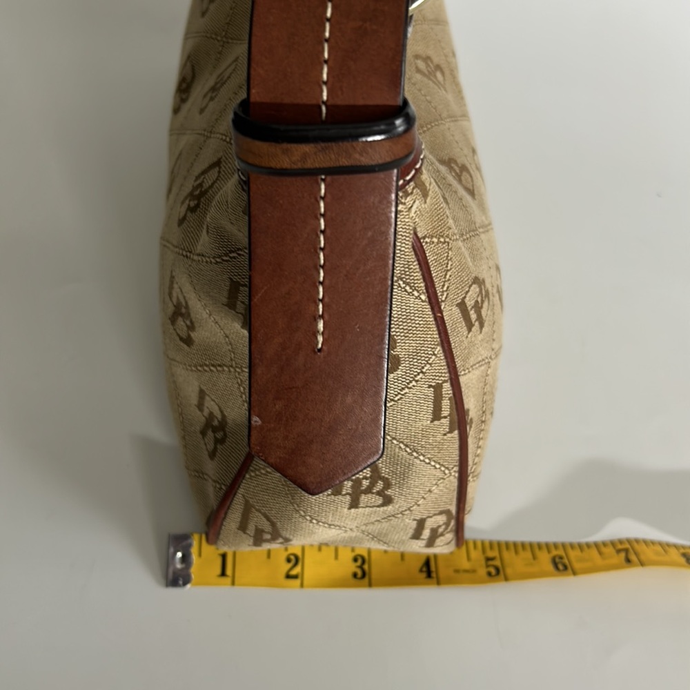 Dooney & Bourke  Monogram Satchel Signature Brown Leather/Canvas Shoulder Bag - Picture 15 of 16